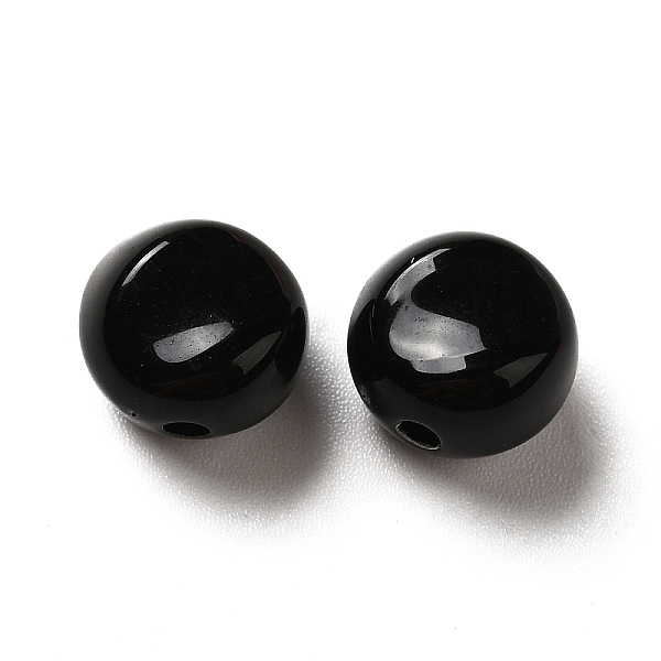 

PandaHall Opaque Acrylic Beads, Flat Round, Black, 9.5~10x12mm, Hole: 1.8mm, about 1110pcs/500g Acrylic Flat Round Black