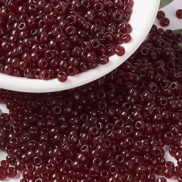 

PandaHall MIYUKI Round Rocailles Beads, Japanese Seed Beads, (RR2410) Transparent Dark Topaz, 8/0, 3mm, Hole: 1mm, about 2111~2277pcs/50g..., Brown