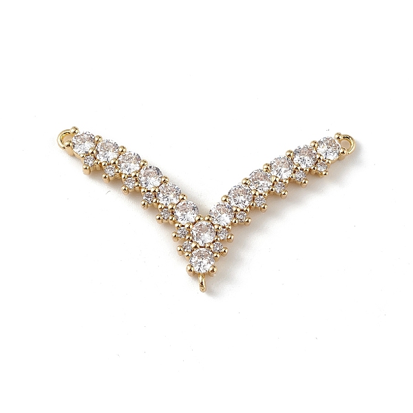 

PandaHall Rack Plating Brass Micro Pave Clear Cubic Zirconia Chandelier Component Link, V-shape, Cadmium Free & Lead Free, Long-Lasting...