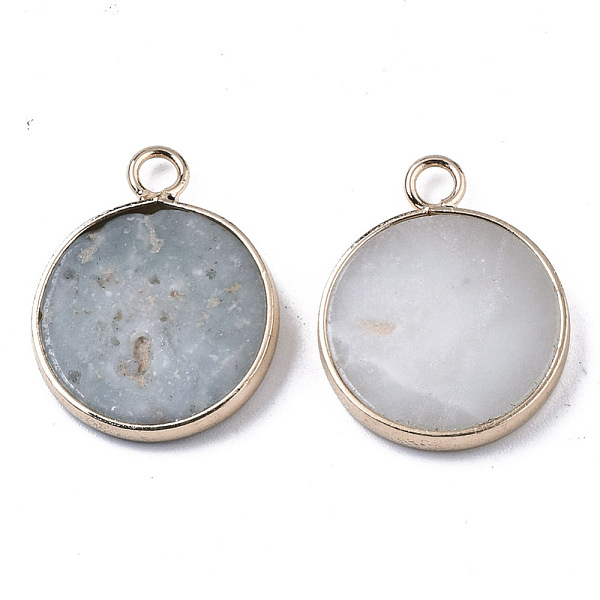 

PandaHall Natural Flower Amazonite Pendants, with Light Gold Plated Brass Edge, Flat Round, 20x16.5x3~4mm, Hole: 2.5mm Flower Amazonite Flat...