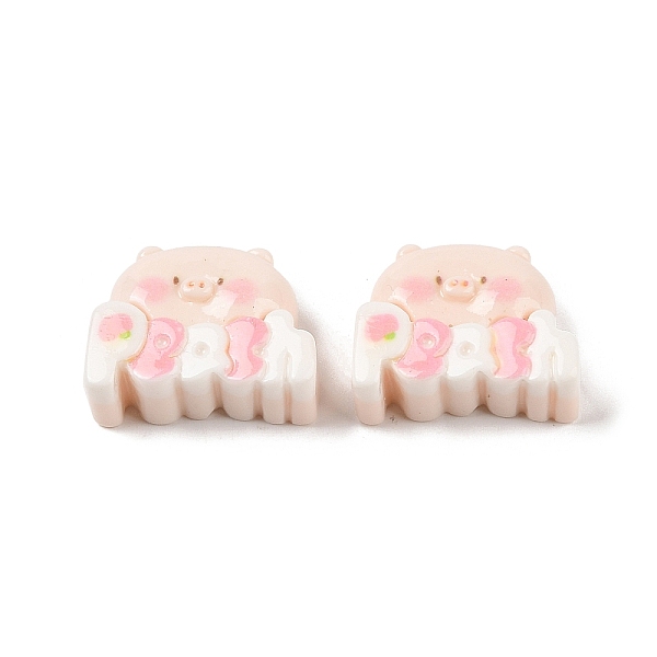 

PandaHall Opaque Resin Decoden Cabochons, Cartoon Peach Pig, Pink, 20.5x23.5x9.5mm Resin Pig Pink