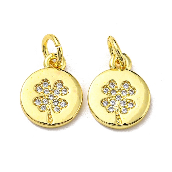 

PandaHall Real 18K Gold Plated Brass Pendants, with Clear Cubic Zirconia and Jump Ring, Flat Round, 12x9.5x1.5mm, Hole: 3mm Brass+Cubic...