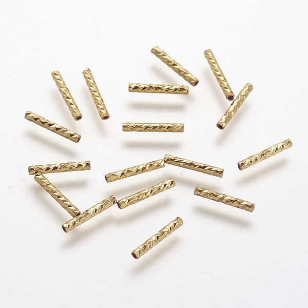 

PandaHall Rack Plating Brass Tube Beads, Long-Lasting Plated, Golden, 10x1.5mm, Hole: 0.5mm Brass Tube