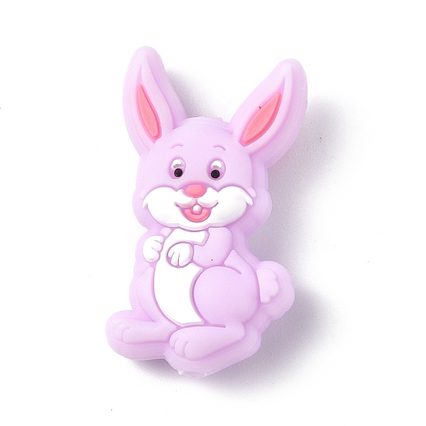 

PandaHall Food Grade Eco-Friendly Silicone Focal Beads, Chewing Toy Accessoies for Teethers, DIY Nursing Necklaces Making, Rabbit Pattern..., Purple