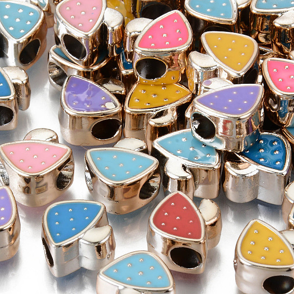 

PandaHall UV Plating Acrylic European Beads, with Enamel, Large Hole Beads, Mixed Color, Mushroom, Light Gold, 12x12x7mm, Hole: 4mm Acrylic..., Multicolor