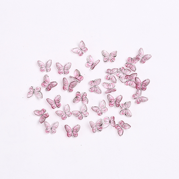 

PandaHall 3D Resin Cabochons, Nail Art Studs, Nail Art Decoration Accessories, Butterfly, Flamingo, 7.5x7~8x2~3mm Resin Butterfly Pink