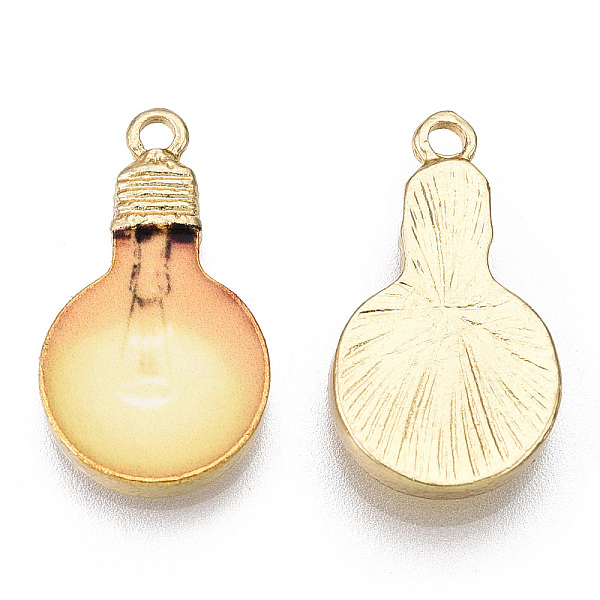 

PandaHall Printed Alloy Enamel Pendants, Lead Free & Nickel Free & Cadmium Free, Light Gold, Light Bulb Charm, Light Pattern, 22x12x2.5mm...