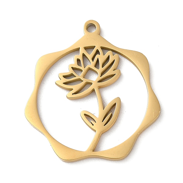 

PandaHall 304 Stainless Steel Pendants, Flower, Golden, 23.5x21.5x1mm, Hole: 1.5mm 304 Stainless Steel Flower