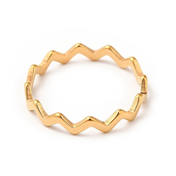 

PandaHall Ion Plating(IP) 201 Stainless Steel Dentate Finger Ring for Women, Golden, US Size 6 1/2(16.9mm) 201 Stainless Steel