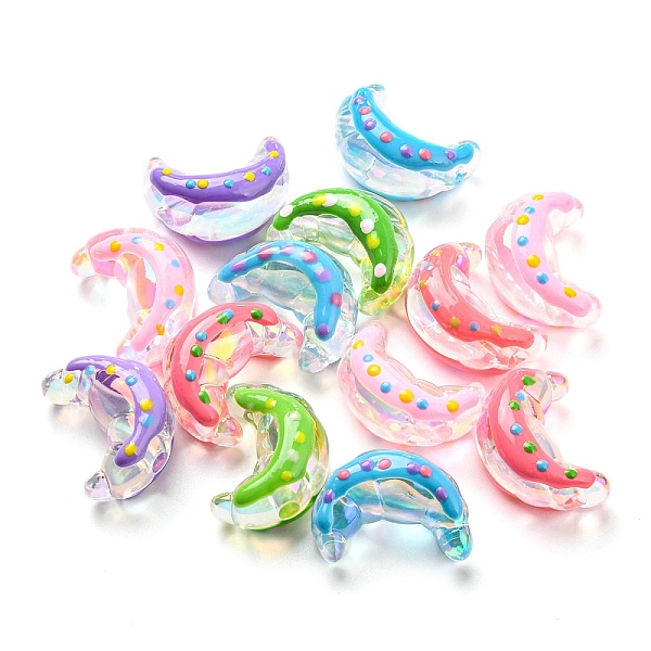 

PandaHall UV Plating Transparent Acrylic Beads, Iridescent, with Enamel, Horn, Mixed Color, 24.5x18x12.5mm, Hole: 3.2mm Acrylic Horn..., Multicolor