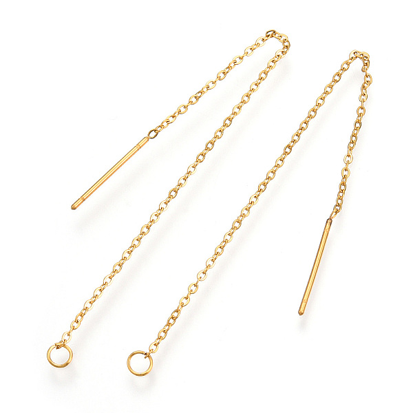 

PandaHall 304 Stainless Steel Stud Earring Findings, Ear Threads, Golden, 98x0.5mm, Pin: 0.8mm 304 Stainless Steel Others