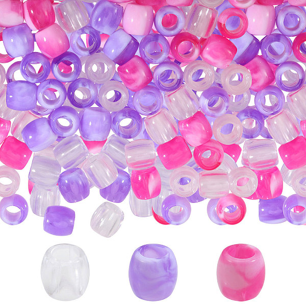 3 Bags 3 Colors Plastic European Beads