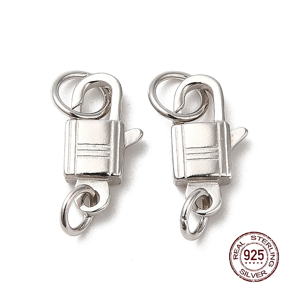 

PandaHall Rhodium Plated 925 Sterling Silver Lobster Claw Clasps, Lock with 925 Stamp, Platinum, 14x7x3mm Sterling Silver