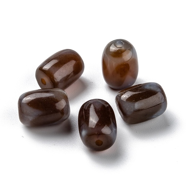 

PandaHall Tibetan Style dZi Beads, Natural Agate Beads, Dyed, Barrel, Wave Pattern, 12.5x9.5mm, Hole: 1.8mm Tibetan Agate Barrel