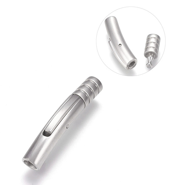 

PandaHall 304 Stainless Steel Bayonet Clasps, Matte, Matte Platinum, 29x5mm, Hole: 3mm 304 Stainless Steel