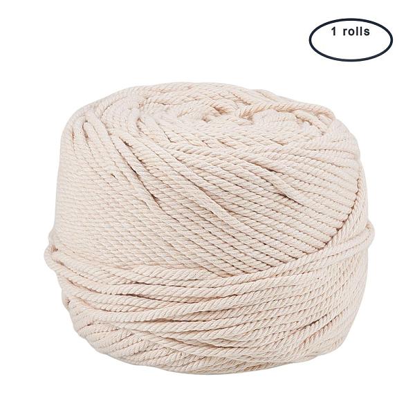

PandaHall Macrame Cotton Cord, Twisted Cotton Rope, for Wall Hanging, Plant Hangers, Crafts and Wedding Decorations, Navajo White, 4mm..., Orange