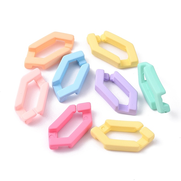 

PandaHall Plastic Linking Rings, Quick Link Connector, for Curb Chain Making, Hexagon, Mixed Color, 30x14.5x5mm, Inner Diameter: 18x6mm..., Multicolor