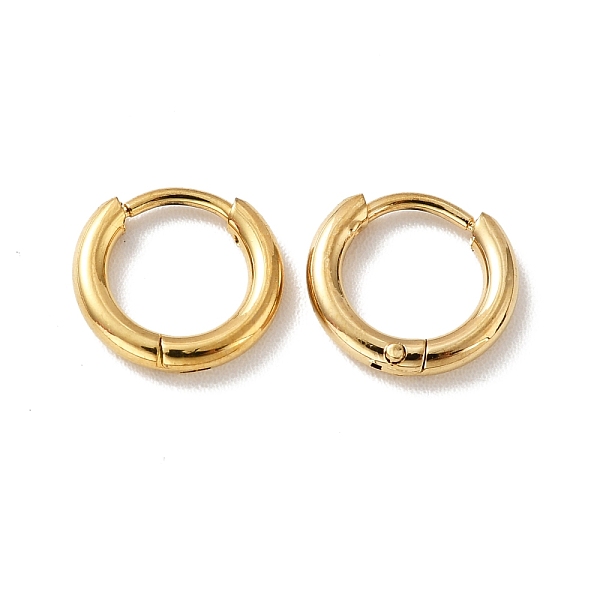 

PandaHall Vacuum Plating 201 Stainless Steel Huggie Hoop Earrings, with 304 Stainless Steel Pins, Golden, 15 Gauge, 9.5x1.5mm, Pin: 0.7mm...