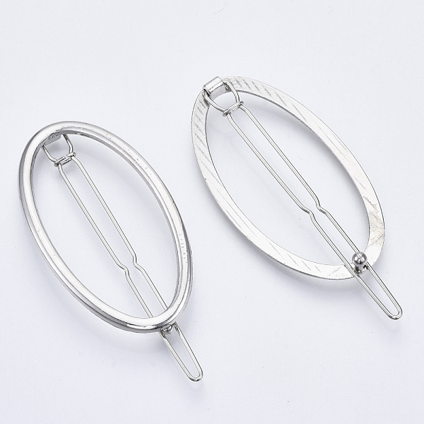 

PandaHall Alloy Hollow Geometric Hair Pin, Ponytail Holder Statement, Hair Accessories for Women, Cadmium Free & Lead Free, Oval, Platinum...