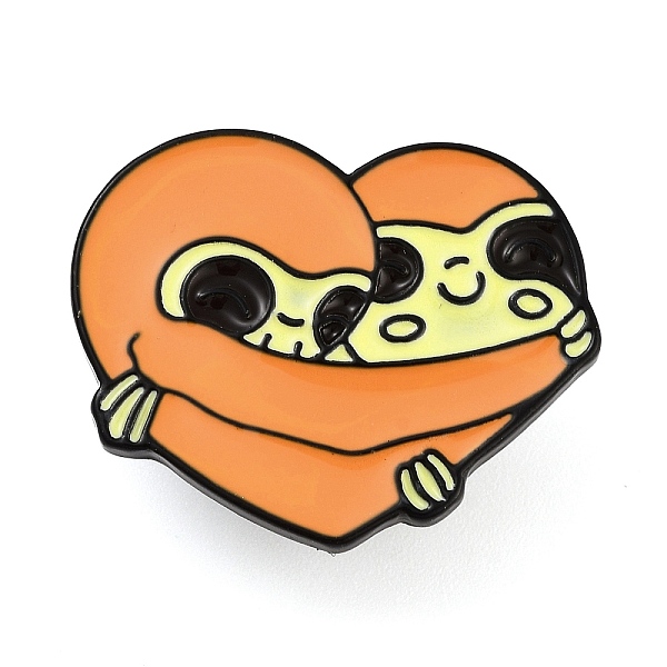

PandaHall Sloth Shape Enamel Pins, Black Zinc Alloy Brooches, for Backpack Clothes, Heart, 21x26.5x2mm Alloy+Enamel Heart