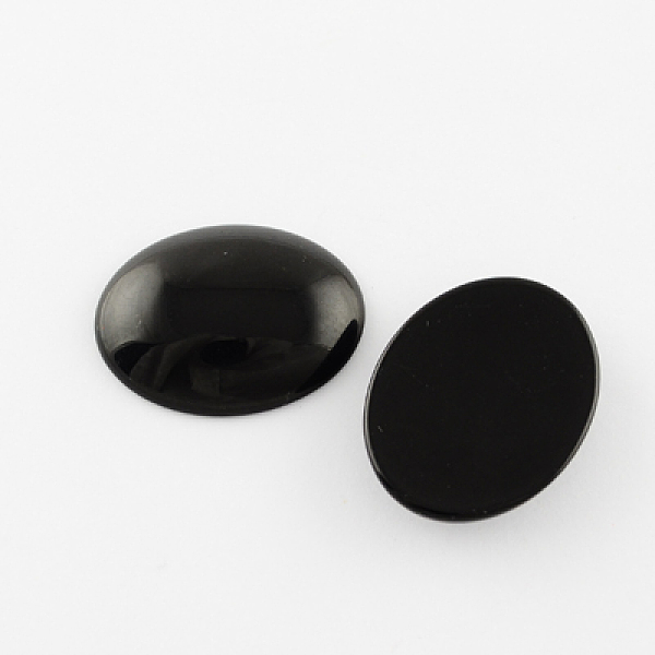 

PandaHall Glass Cabochons, Oval, Black, 40x30mm, 8mm(Range: 7~9mm) thick Glass Oval Black
