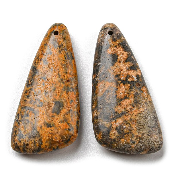 

PandaHall Natural Leopard Skin Jasper Pendants, Triangle, 46x21~23x8.5~9mm, Hole: 1.5mm Leopard Skin Jasper Triangle