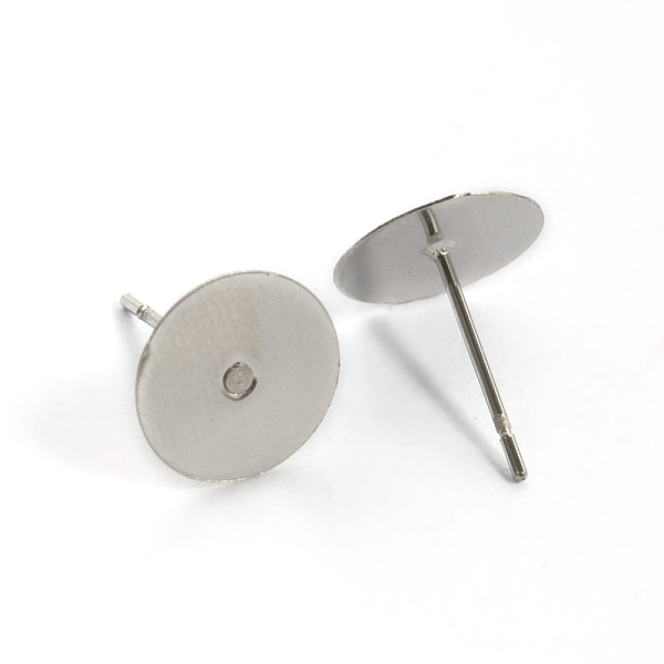 

PandaHall 304 Stainless Steel Stud Earring Settings, Flat Round, Stainless Steel Color, Tray: 10mm, 12mm, Pin: 0.8mm 304 Stainless Steel...