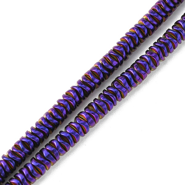 

PandaHall Electroplated Synthetic Non-Magnetic Hematite Beads Strands, Wavy Disc, Purple Plated, 4x1mm, Hole: 1mm, about 335pcs/strand...