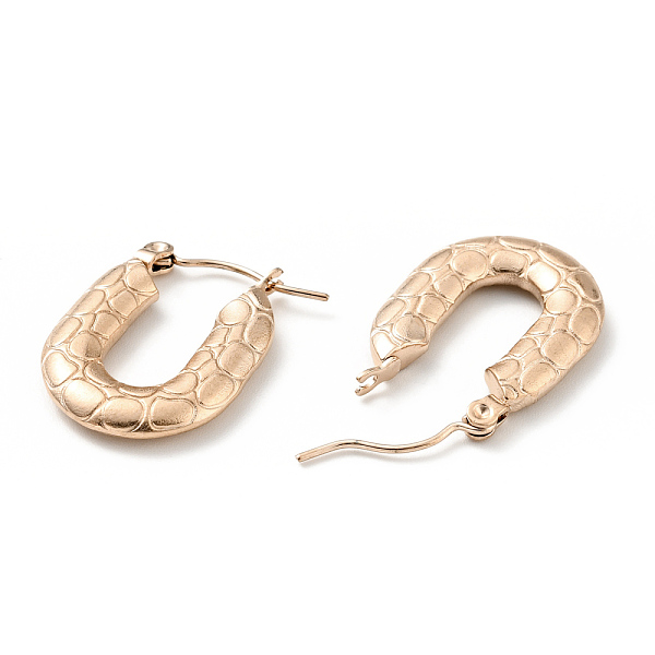 

PandaHall Ion Plating(IP) 304 Stainless Steel Rectangle Chunky Hoop Earrings for Women, Rose Gold, 22x17x3mm, Pin: 0.8mm 304 Stainless Steel...