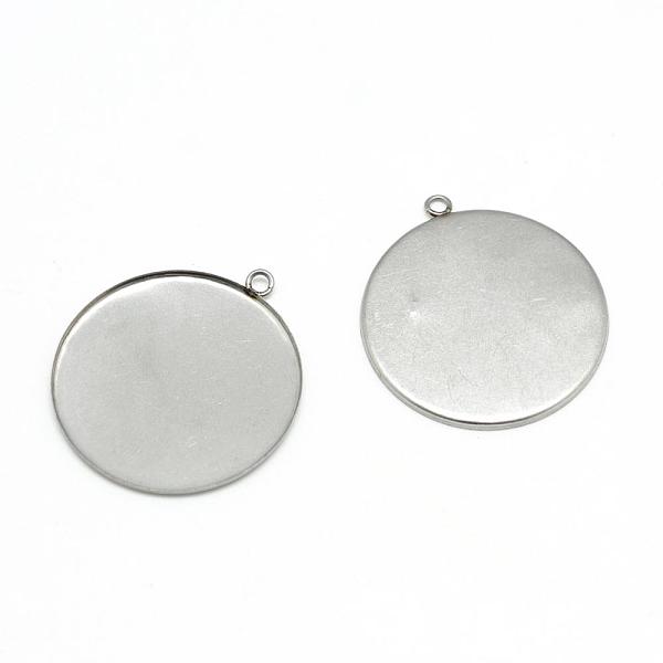 

PandaHall 304 Stainless Steel Pendant Cabochon Settings, Plain Edge Bezel Cups, Flat Round, Stainless Steel Color, Tray: 25mm, 30x26.5x1mm...