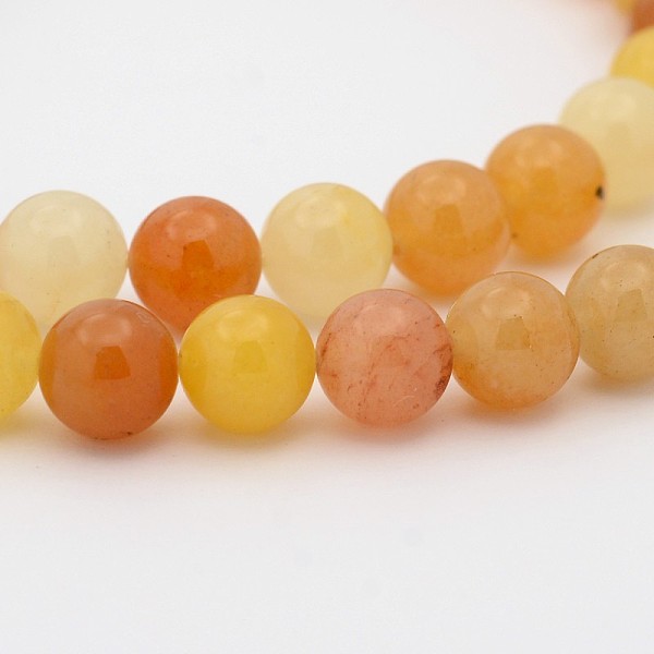 

PandaHall Natural Topaz Jade Round Bead Strands, 6mm, Hole: 1mm, about 65pcs/strand, 15.7 inch Topaz Jade Round