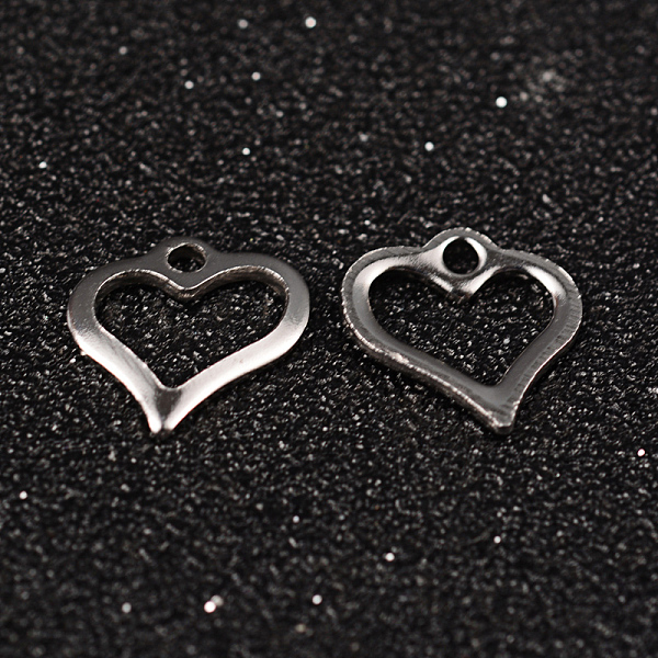 

PandaHall 304 Stainless Steel Open Heart Charms, Hollow, Stainless Steel Color, 11x11x1mm, Hole: 1mm 304 Stainless Steel Heart