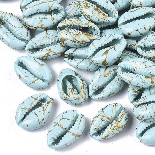 Spray Painted Natural Cowrie Shell Beads