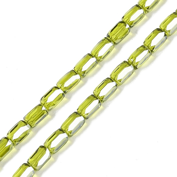 

PandaHall Electroplate Glass Beads Strands, Pearl Luster Plated, Faceted, Column, Yellow Green, 6.5x4mm, Hole: 0.8mm, about 80pcs/strand...