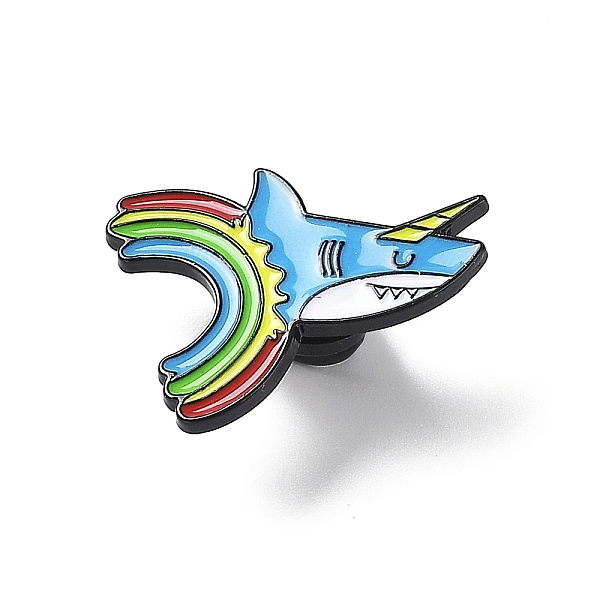 

PandaHall Animal & Rainbow Enamel Pins, Electrophoresis Black Alloy Cartoon Brooch for Backpack Clothes, Shark, 28x22x1.6mm Alloy+Enamel...