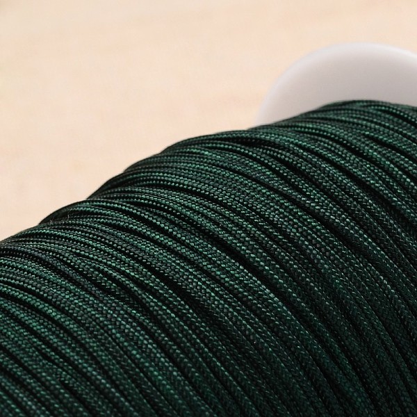 

PandaHall Polyester Cord, Dark Green, 1.5mm, 150meter/roll Polyester Gray
