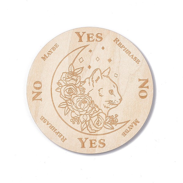 

PandaHall Wooden Carved Cup Mats, Heat Resistant Pot Mats, Tarot Theme Pendulum Board, for Home Kitchen, Flat Round, Cat Pattern, 100x3mm..., Orange