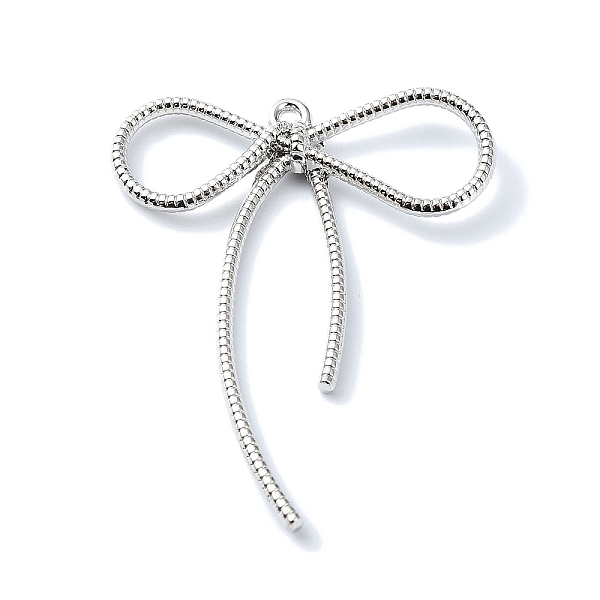 

PandaHall Alloy Pendant, Bowknot, Platinum, 45x36x4mm, Hole: 2mm Alloy Bowknot