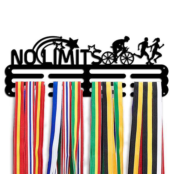 

PandaHall Iron Medal Hanger Holder Display Wall Rack, with Screws, Sports, 400x150mm Iron Sports Black