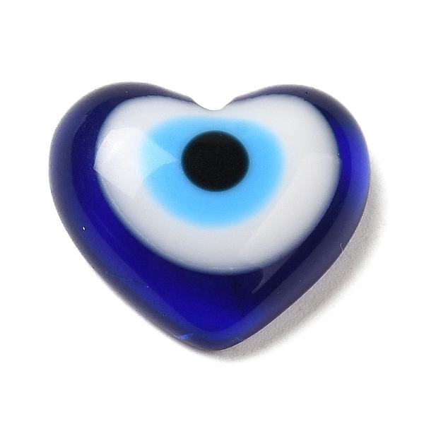 

PandaHall Evil Eye Resin Cabochons, Lucky Eye Cabochons, Blue, Heart, 16x19x6.5mm Resin Heart Blue