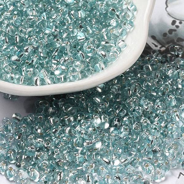 

PandaHall Baking Paint Glass Seed Beads, Peanut, Pale Turquoise, 3.5~4x2~2.5x2~2.3mm, Hole: 0.8mm, about 8000pcs/pound Glass Peanut