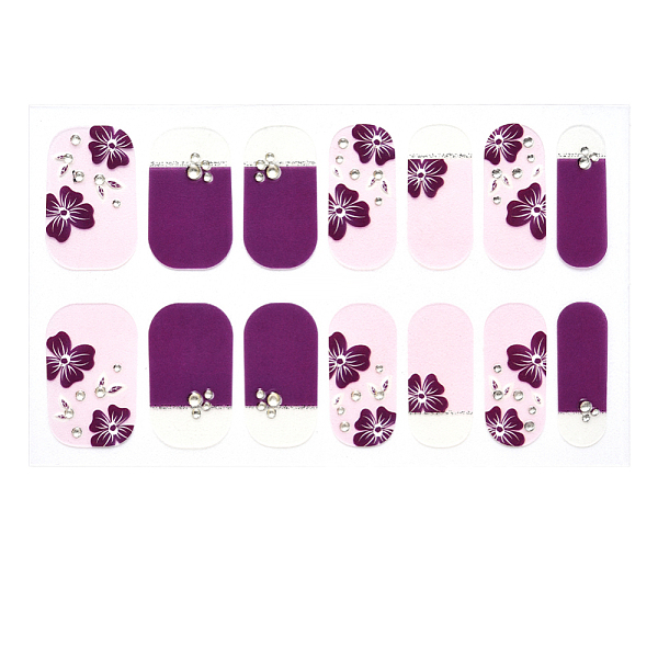 

PandaHall Full Cover Nombre Nail Stickers, Self-Adhesive, for Nail Tips Decorations, Lavender Blush, 24x8mm, 14pcs/sheet Paper Flower