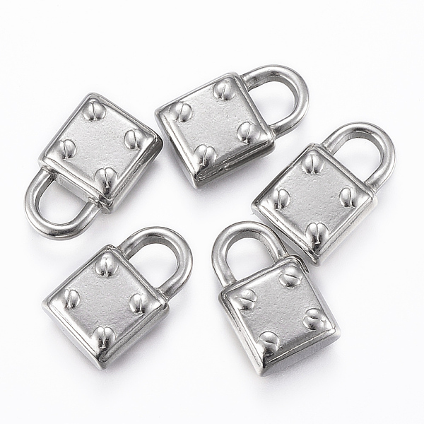 

PandaHall 304 Stainless Steel Pendants, Padlock, Stainless Steel Color, 15.5x9.5x4mm, Hole: 4.5x4mm 304 Stainless Steel Lock