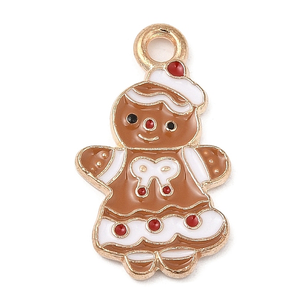 

PandaHall Alloy Enamel Pendants, Christmas Theme, Light Gold, Gingerbread Man, 20x11.5x1.5mm, Hole: 1.8mm Alloy+Enamel Gingerbread Man