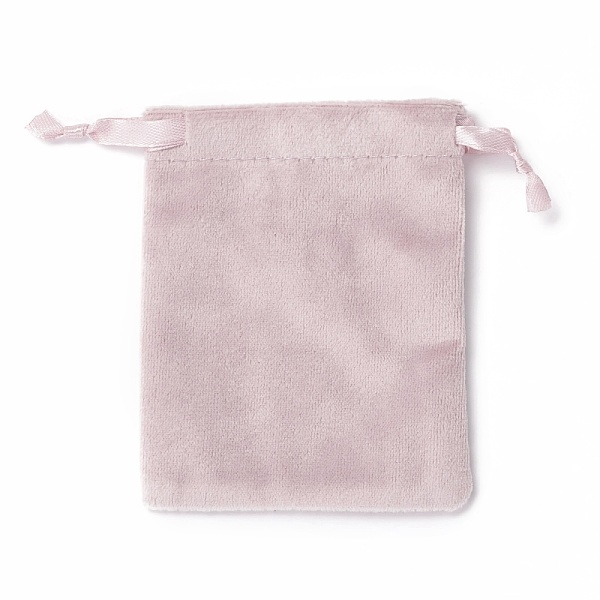 

PandaHall Velvet Jewelry Drawstring Bags, with Satin Ribbon, Rectangle, Misty Rose, 10x8x0.3cm Velvet None