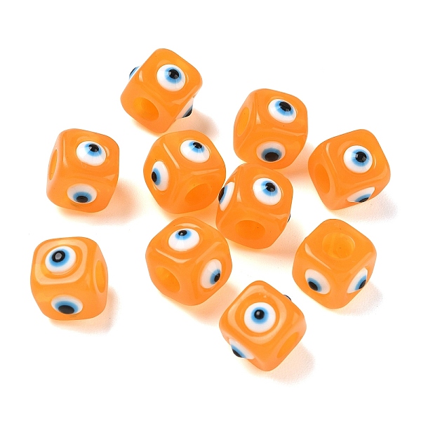 Resin Evil Eye European Beads