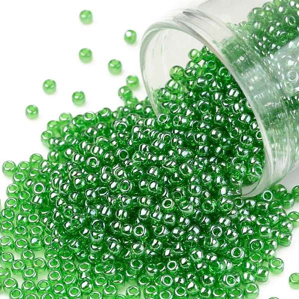 

PandaHall TOHO Round Seed Beads, Japanese Seed Beads, (108) Transparent Luster Lime Green, 11/0, 2.2mm, Hole: 0.8mm, about 1110pcs/10g Glass...