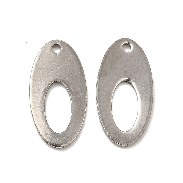 

PandaHall 201 Stainless Steel Pendants, Oval Charm, Stainless Steel Color, 16x8x0.5mm, Hole: 1.2mm 201 Stainless Steel Oval