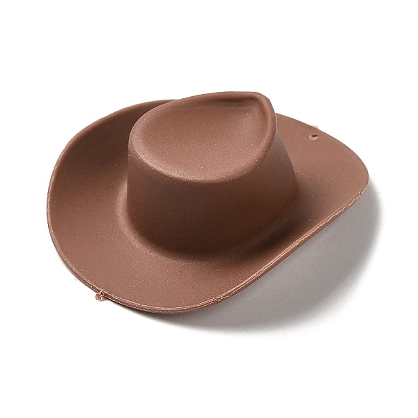 PandaHall Plastic Big Pendants, Cowboy Hat Charm, Sienna, 46.5x54.5x16mm, Hole: 1.4mm Plastic Hat Brown