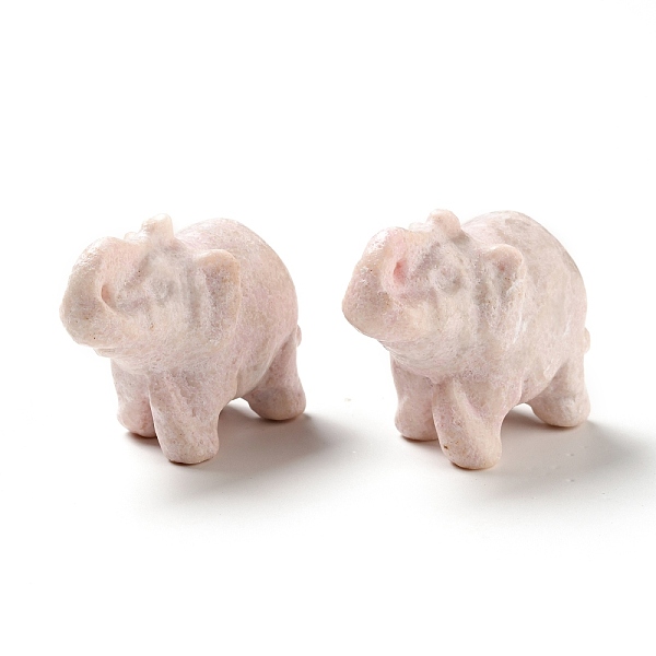 

PandaHall Natural Pink Opal Figurines, Display Decorations, Elephant, 46~47x24~25x37.5mm Pink Opal Elephant